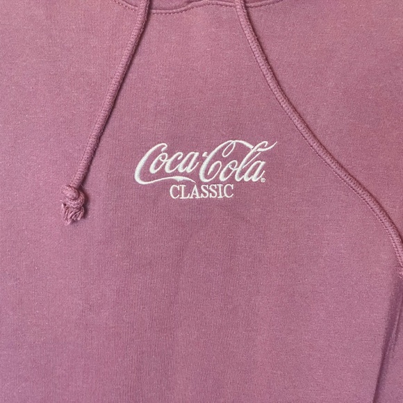 GENUINE MEN’S COCA COLA CLASSIC HOODIE BURGUNDY SIZE M - Picture 2 of 4